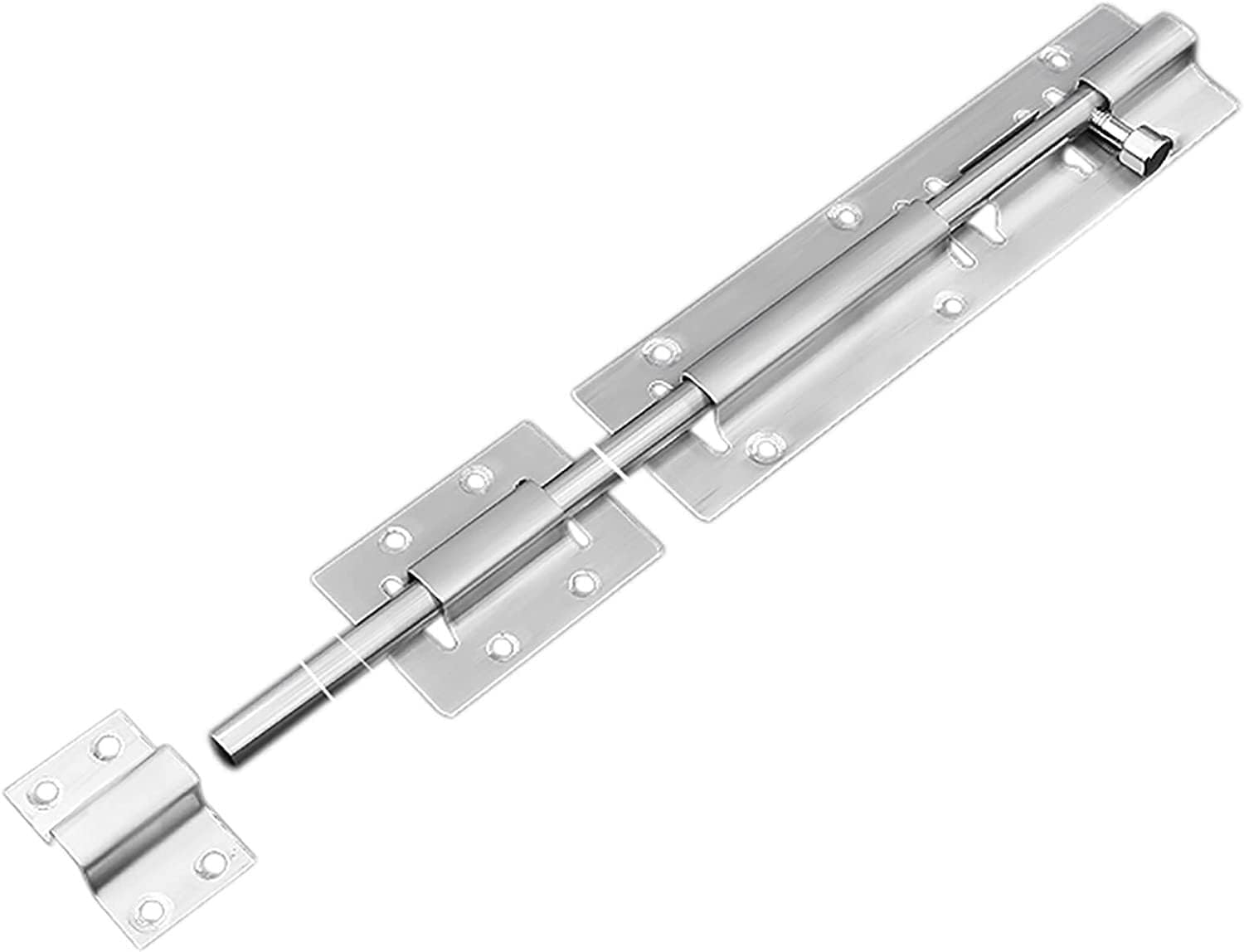 Barrel Slide Door Bolts Solid Cast Stainless Steel Latch Lock for Doors Bathroom and Windows(10 inches)