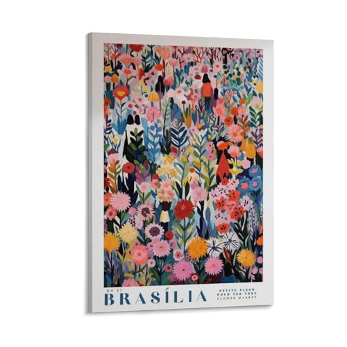 Poster Brasilia Flower Market sur toile 40x60 cm pour salon