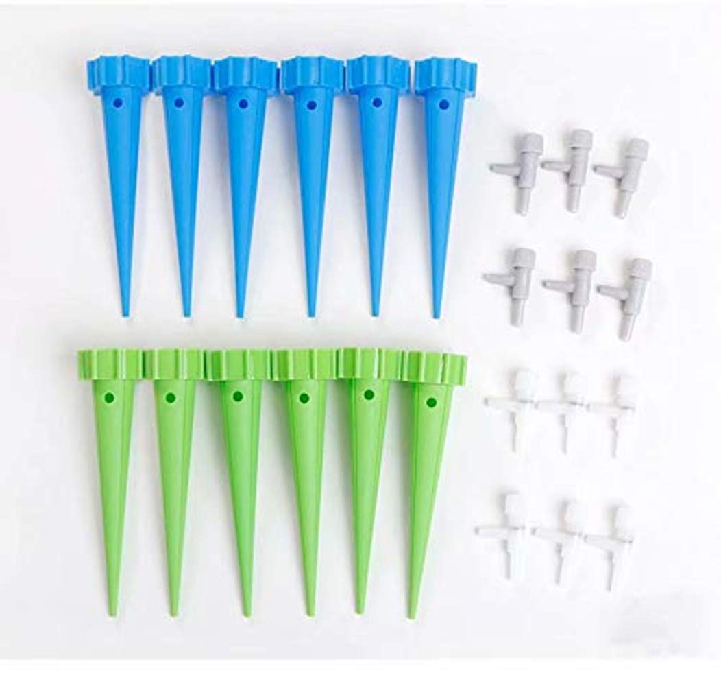 Uteruik 12Pcs Garden Cone Watering Spikes Drip Controller Flower Plant Waterers Bottle Automatic Irrigation System,
