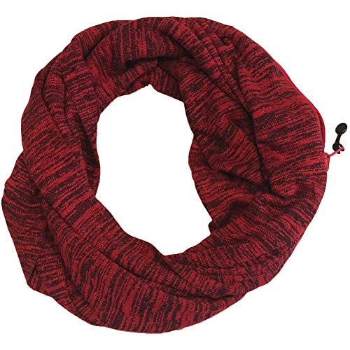 Infinity Scarf with Hidden Zipper Pocket - Fashion Scarves for Women Lightweight