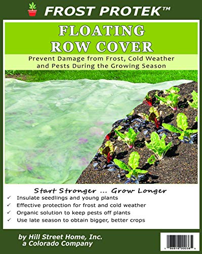 Frost Protek Floating Row Cover -5 feet by 10 feet –Garden Fabric for Plant Protection and Insulation