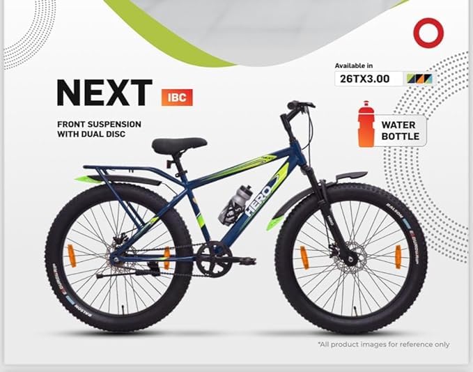 Hero Next 26 * 300 Fat Tyre Bicycle Front Suspension|Dual Disc Brakes for 12+ Years, 26T MTB (B0CT1KMR2Y) Amazon Price History, Amazon Price Tracker