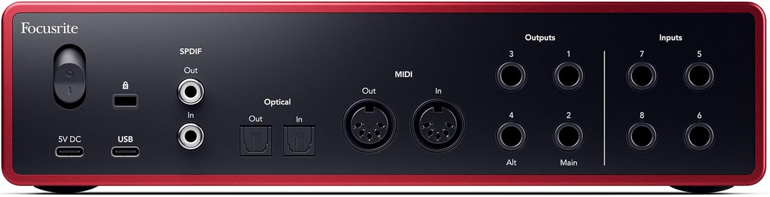 Audiosavings Bundle: Focusrite SCARLETT 18I16 4G 4th Gen 24-bit 192 kHz Audio Recording Interface Bundle with Rockville PRO-M50 SR Headphone+RCM SR Studio/Recording Condenser Microphone (3 Items)