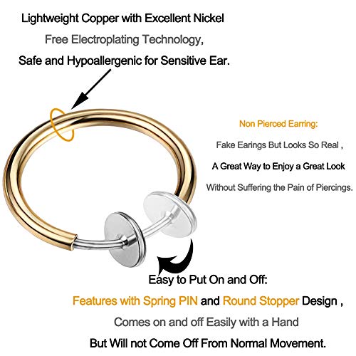 COCHARM Fake Nose Ring Fake Nose Septum Rings Fake Nose Piercing Non Pierced Spring Clip On Faux Nose Rings Faus Septum Hoop Magnetic Septum Nose Ring2