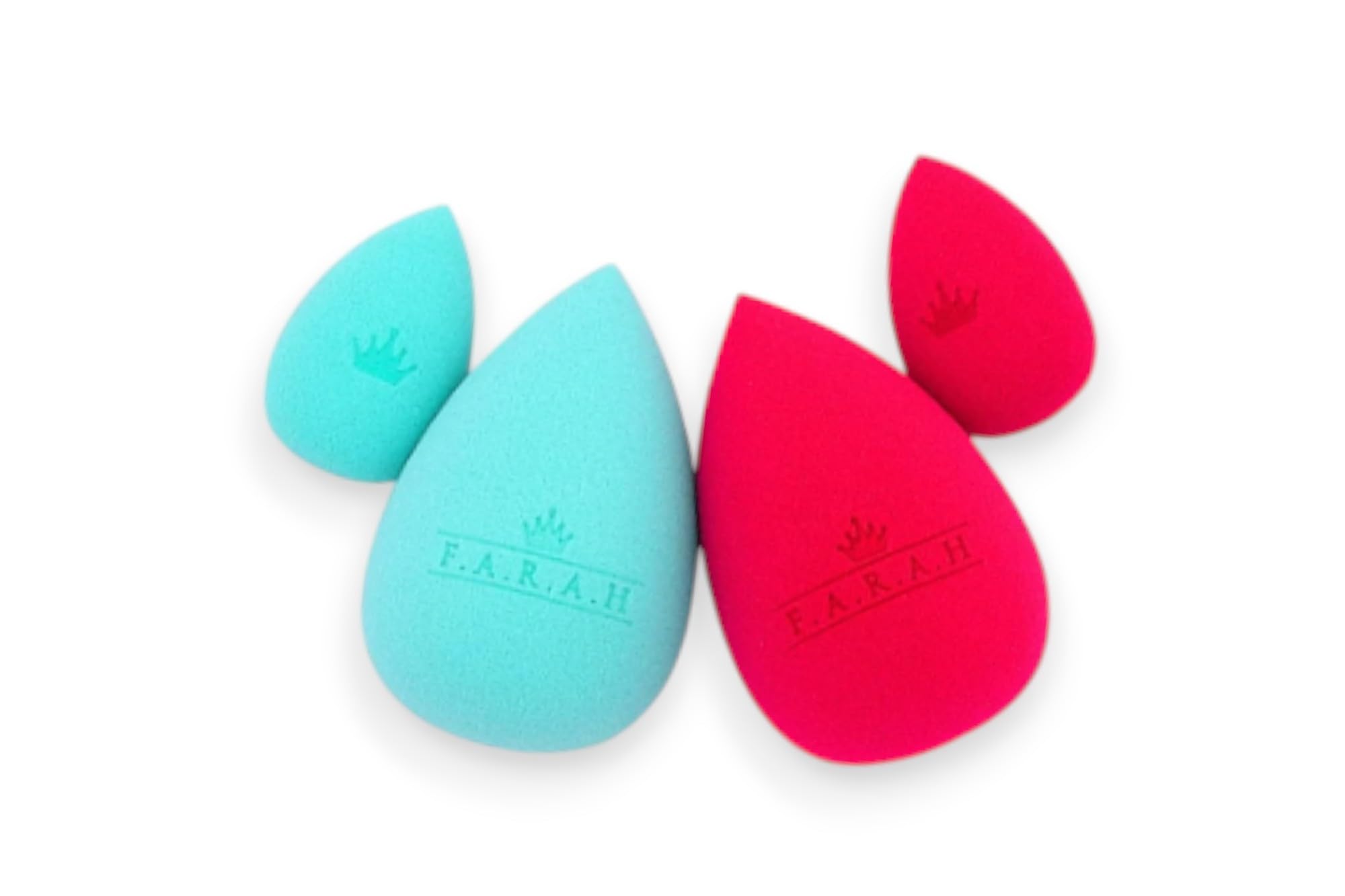 F.A.R.A.H All Glammed Up Sponge Set – 2 Large Sponges & 2 Mini Sponges, 100% Latex-Free for Makeup Application and Blending