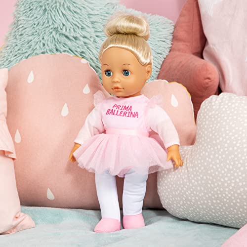 Bayer Design Puppe mit Haaren, Musik, Ballerina, interaktiv, mit weichem Körper, mit Schlafaugen, rosa, 33 cm, 0,43 kg