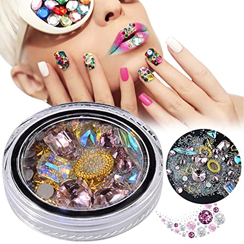 3D Nail Art Nagel Kunst Strass , Nagel Kunst Strass Kristalle Glitter Nagel Perlen Bunte Edelsteine Fingernägel… – Bild 3