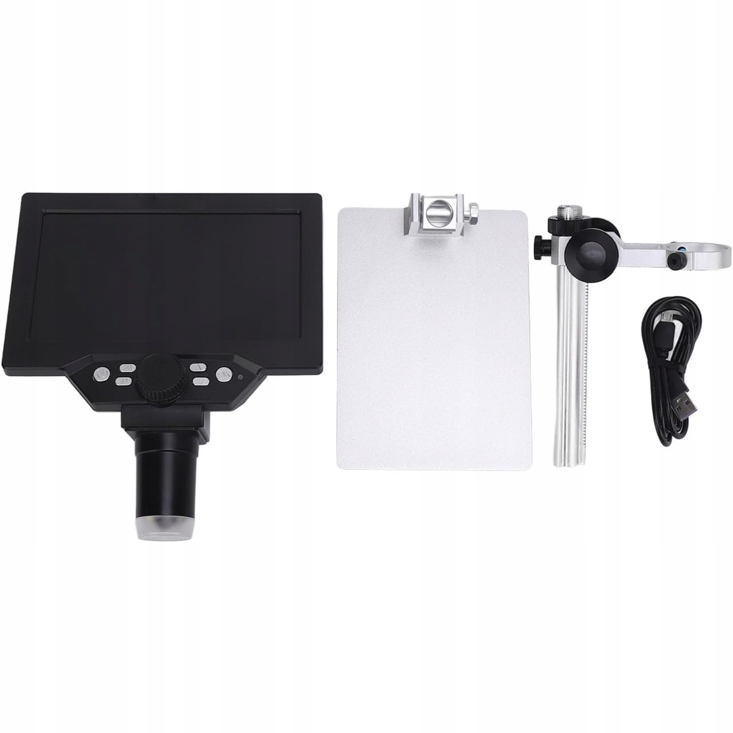 Rosfix NanoZoom AX1200 - Microscopio digital LCD 7" 12MP 1080P | Ampliación 1200x, LED, USB, microSD, soporte de aluminio | Análisis electrónico y biológico