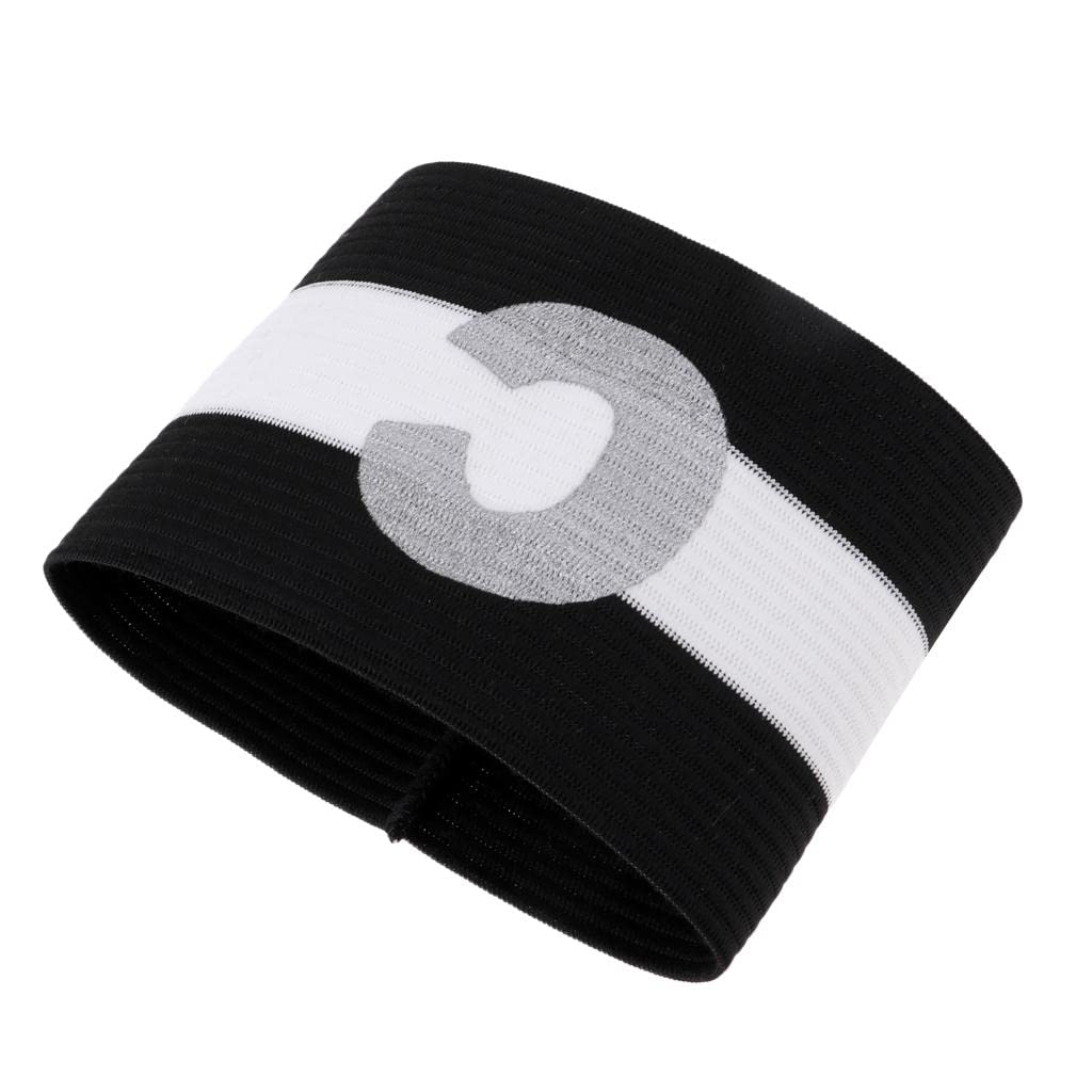 Football Soccer Sports Arm Adjustable Bands Captain Armband #1 Black