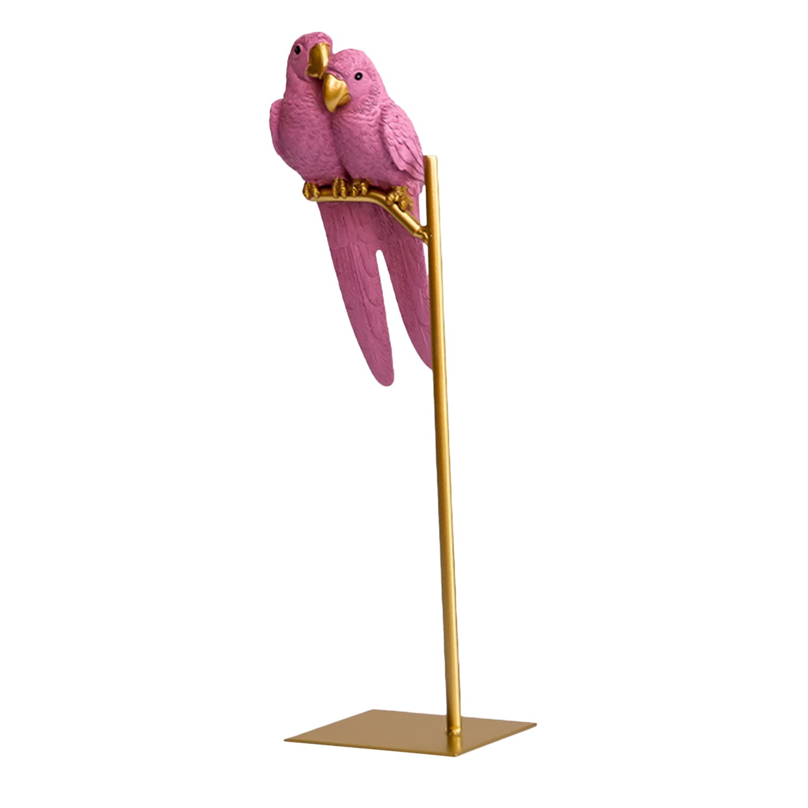 Rianpesn Pink Couple Parrot Statue Ornament | Couple Macaw Bird | Resin Animal Model Statues Parrot Sculpture Home Desktop Decoration Ornaments