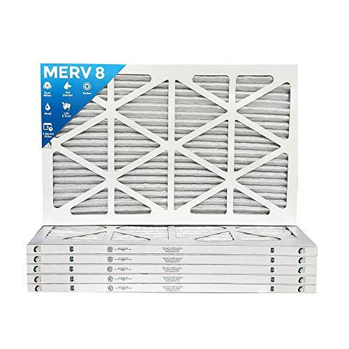 14x30x1 Merv 8 (MPR 600) Pleated AC Furnace Air Filters. Box of 6