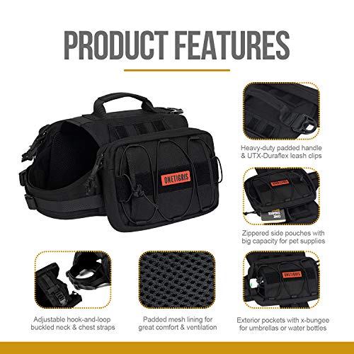 OneTigris-Dog-Backpack-for-Hiking-Nylon-Dog-Harness-Backpack-with-Side-Pockets-for-Large-Dog-with-22-315-Neck-Girth-and-29-358-Chest-Girth-Black - Cucciolini Doodles   OneTigris-Dog-Backpack-for-Hiking-Nylon-Dog-Harness-Backpack-with-Side-Pockets-for-Large-Dog-with-22-315-Neck-Girth-and-29-358-Chest-Girth-Black