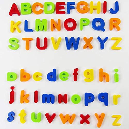 VicPow Letras y números magnéticos, 80 Piezas, Multicolor (D24)