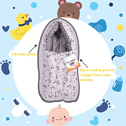 Babytoons-Baby-Bedding-for-New-Born-Mattress-with-Mosquito-Net-Sleeping-Bag-Baby-Nest-Bed-0-6-Months-Grey