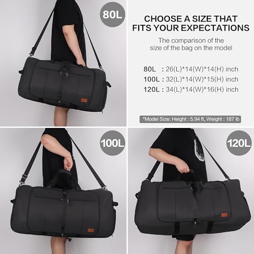 Urtala KW-TDB-120-B 120L Foldable Collapsible Waterproof Travel Duffel Bag thumb #1