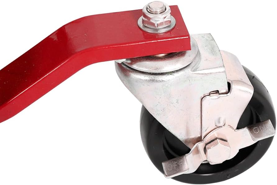 BLACKHORSE-RACING Wheel Dolly Car Skates Mechanic Vehicle Positioning Tire Jack Ratcheting Foot Pedal Lift Car Wheel Dolly Heavy Duty, 1500lbs, Set of 4, Red