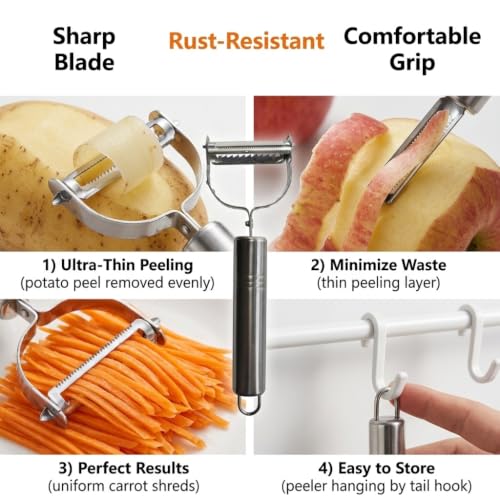 2PCS Multifunctional Julienne Vegetable Peeler, Thin Slicer & Bottle Opener - image 6