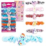 My Little Pony Hair Scrunchies for Girls Set - Bundle with 6 MLP Elastic Hair Accessories Plus Stickers, More | My Little Pony Hair Ties for Girls, Kids