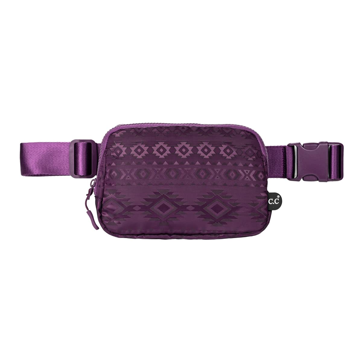 Funky Junque Crossbody Bag Sling Belt Stadium Waist Fanny Concert Bag: Aztec - Purple
