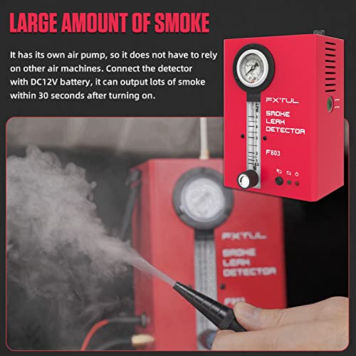 Fxtul Automotive Smoke Machine Leak Detector, Fuel Pipe System Leakage Tester With Dual-Modes 12V Evap Leak Down Tester With Flow Meter & Pressure Gauge For All Vehicles #TOP3