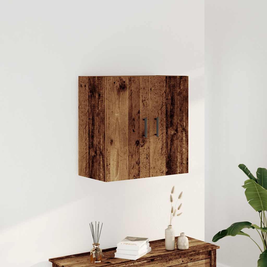 vidaXL Armario Pared Madera ingeniería Envejecida 60x31x60 cm, Armario montado en la Pared, Armario de Almacenamiento, Armario de Pared Colgante