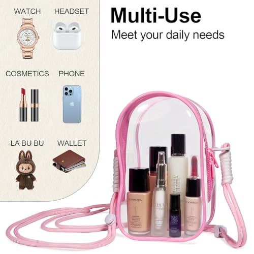 Image of AICase Protective Case for Labubu Plush Doll,Clear Bag for Stadium Events Crossbody Bag Accessories Stadium Approved Clear Purse for Kpop Demon Hunters Ozzy Stray Ateez Saja Concerts Sports Festivals