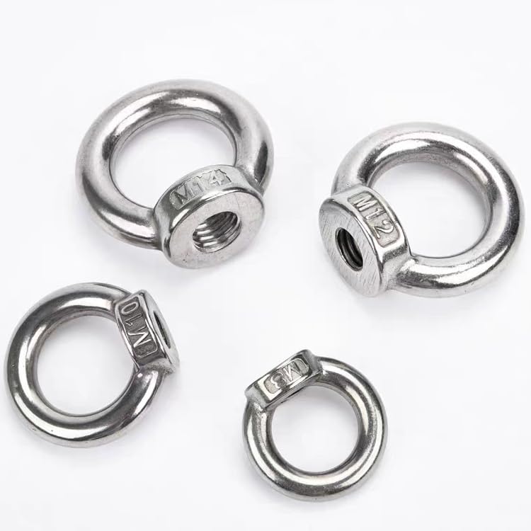 4Pcs M5 Lifting Eye Nut,Stainless Steel 304 Metric Ring Shape Lifting Eye Threaded Nut