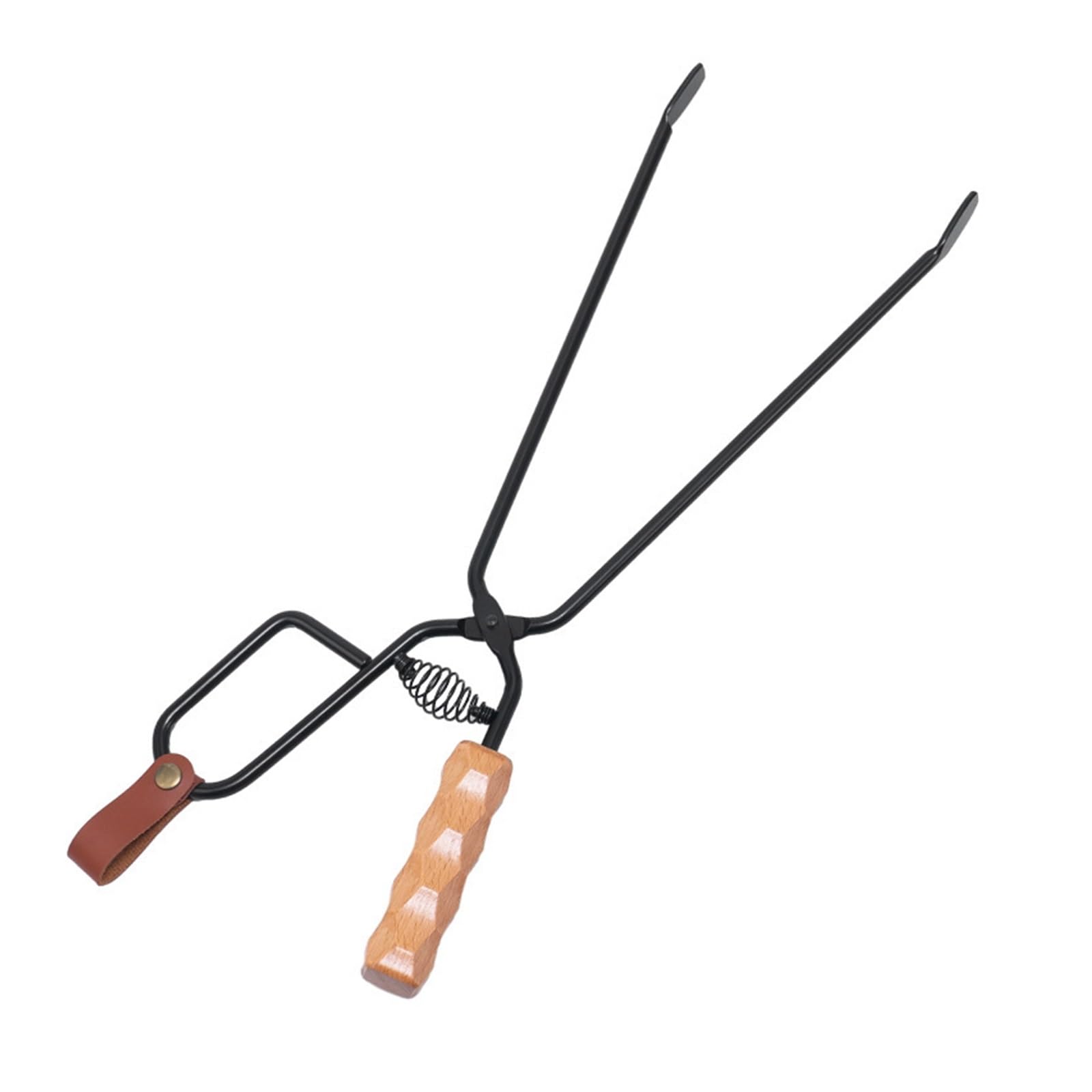 Fire Tongs Firewood Tongs Campfire Fire Pit Fireplace Outdoor Indoor Stove(with Spring)