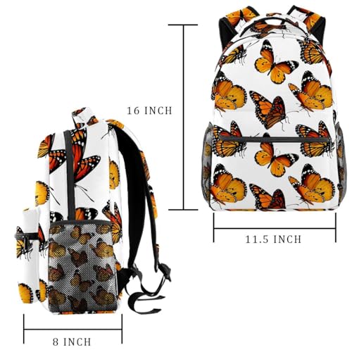 Sac à dos d'école papillons multicolore 40cm pour adolescents - 2