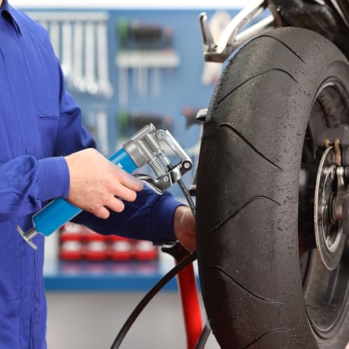 Mini Grease Gun (3000PSI) with Double 3oz Cartridge Grease and 12'' Flex Hose, Reinforced Coupler for Automotive,Marine