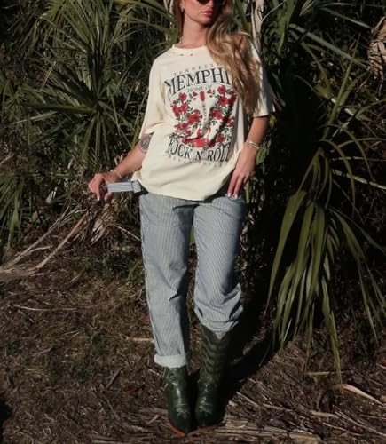 Oversized Graphic Shirt for Teen Girl Y2K Floral Short Sleeve Baggy Tee Coastal Tops Vintage Aesthetic Streetwear4