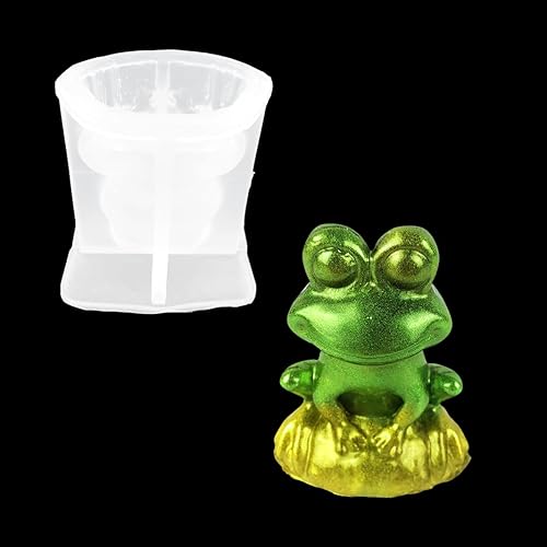 XYQHOAC Molde de resina de rana, moldes de silicona para animales, molde de resina epoxi 3D, molde de fundición de velas, moldes de epoxi de