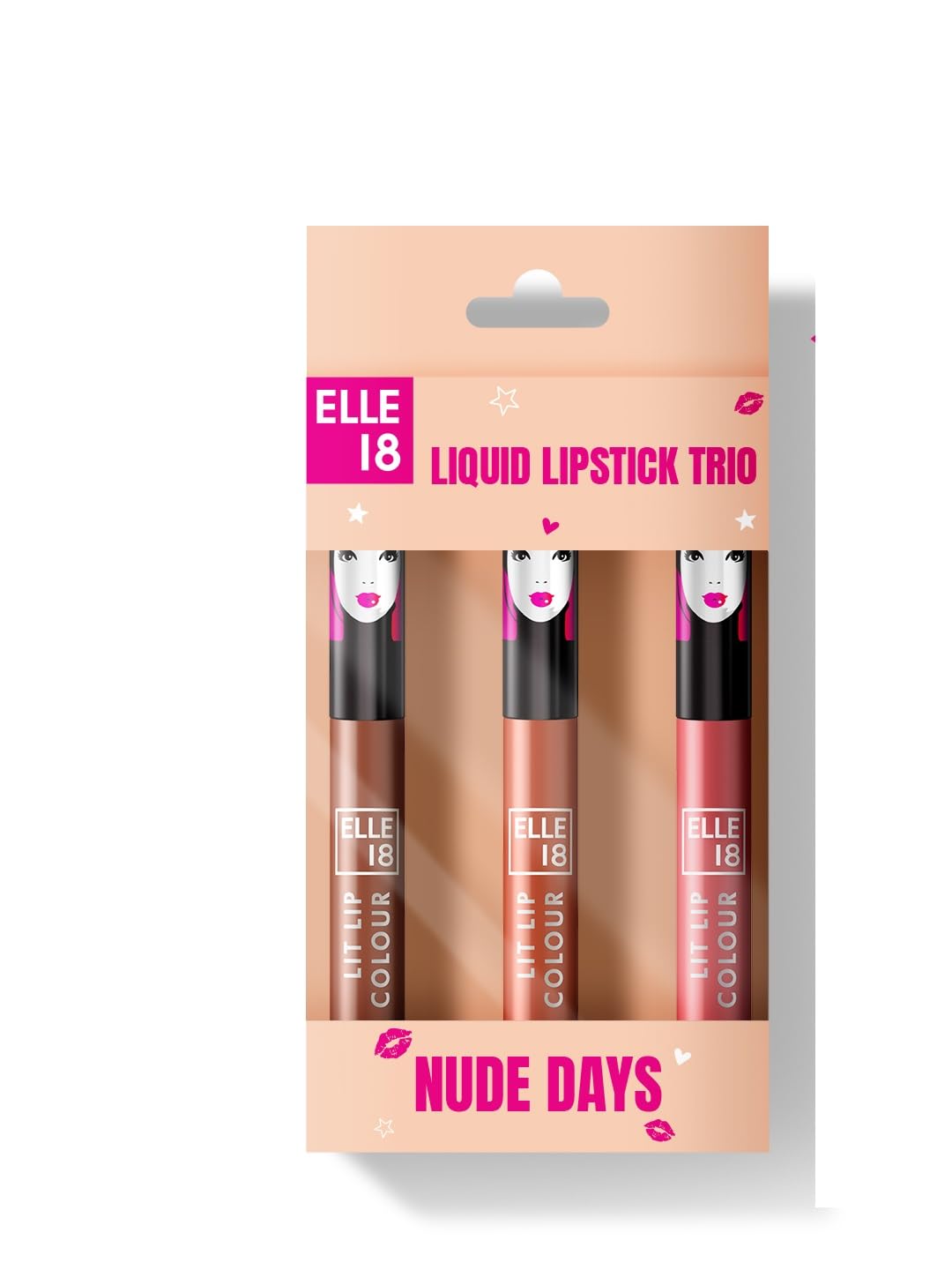 Elle 18 Liquid Lipstick Kit - Nude Days, Pack of 3, Long Lasting, 16.8 ml-image-44