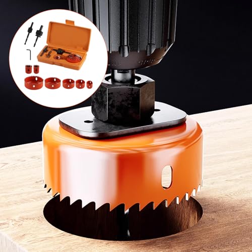 Set of 11 Metal Hole Saw Sets, 19-64 mm Metal Holesaw Set, Hole Saw Drill Bit Tools for Wood Plasterboard PVC Board Plastic Plate, with Accessories 7 Set of 11 Metal Hole Saw Sets, 19-64 mm Metal Holesaw Set, Hole Saw Drill Bit Tools for Wood Plasterboard PVC Board Plastic Plate, with Accessories - Image 7