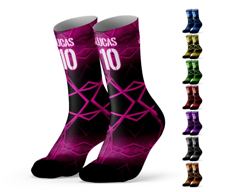 OXUM Calcetines Cartago- Calcetines deportivos personalizables con Nombre y Número. Personaliza para running, fútbol, baloncesto, tenis