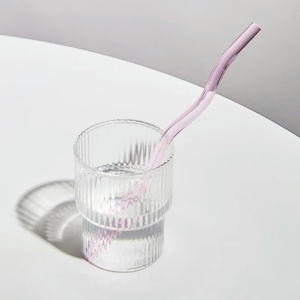 Floriddle Artistry Twist Glass Straws, Reusable Long Straw for Milk Tea