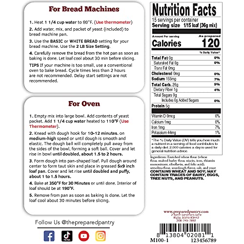 The Prepared Pantry Sourdough English Muffin Bread Mix; Single Pack; For Bread Machine Or Oven #TOP2