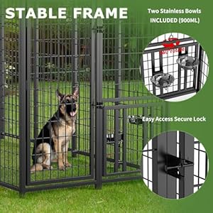 Large Dog Kennel Outdoor Pet Pens Dogs Run Enclosure Animal Hutch Metal Coop Fence with Roof Cover Large Dog Kennel Outdoor Pet Pens Dogs Run Enclosure Animal Hutch Metal Coop Fence with Roof Cover