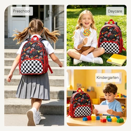 Image of Kids Boys Girls Backpack: Toddler Bag for Preschool Kindergarten Travel, Monster Truck School Bag for 4-6