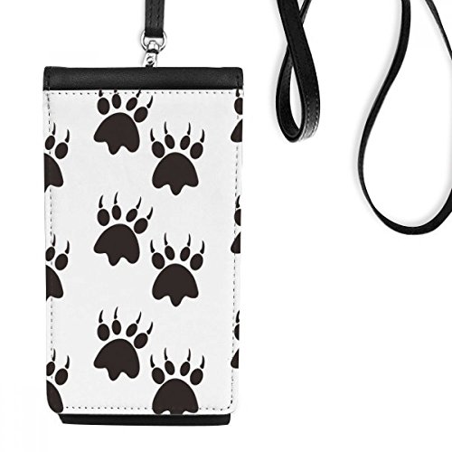Sac téléphone en faux cuir noir motif griffe d'animal avec porte-monnaie