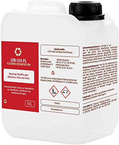 LTK008 - Flächen Desinfektionsmittel - 10 Liter Kanister - Made in Germany