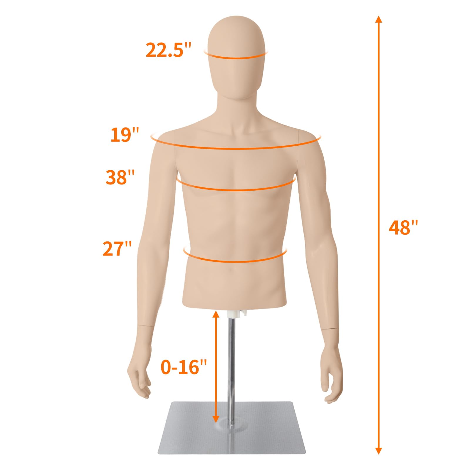 Male Hanging Torso Form - Black - Eddie's Hang-Up Display Ltd - View #2