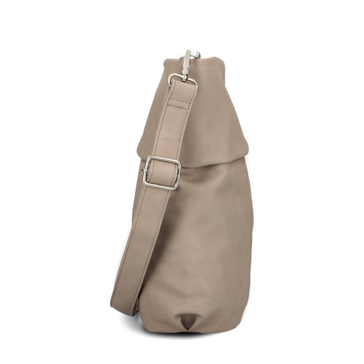 Zwei Damen Handtasche Mademoiselle.M M12 Umhängetasche 7 Liter Crossbody Bag, Schultertasche in DIN-A4-Größe, Schlüsselring, Geheimfach, inkl. extra kurzen, abnehmbaren Schultergurt