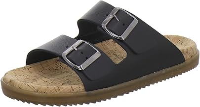 AFS-Schuhe 2400, Modische Damen Pantoletten echt Leder, Sommer Sandalen mit großer Schnalle, Handmade in Germany