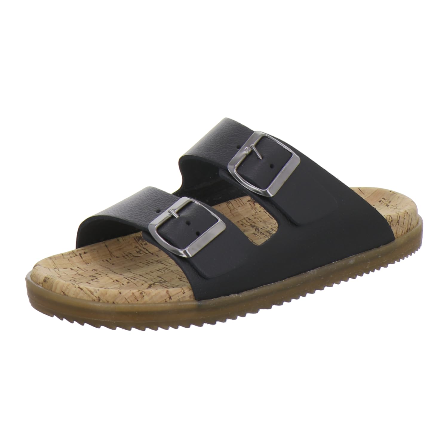 AFS-Schuhe 2400, Modische Damen Pantoletten echt Leder, Sommer Sandalen mit großer Schnalle, Handmade in Germany