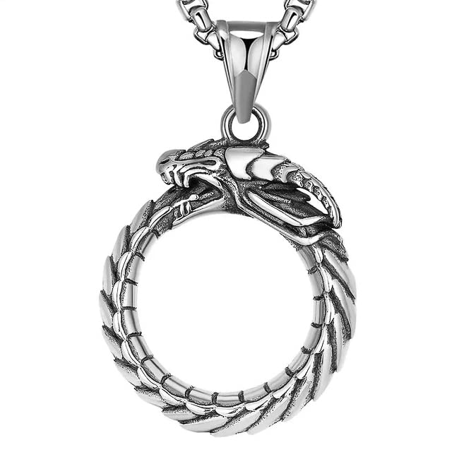 THE MEN THING GLUTTONOUS SNAKE - Pure Titanium Steel Pendant with 24inch Round Box Chain for Men & Boys (B0BQVRHG68) Amazon Price History, Amazon Price Tracker