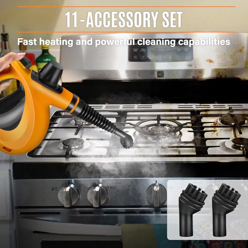 Powerful Handheld Steam Cleaner with 11pcs Attachments for All Surface Cleaning, Chemical Free Steam Cleaner for Home, Steamer for Cleaning Bathrooms, Kitchens, Tile, Grout, Windows, Shower, Couch,Car - Image 4