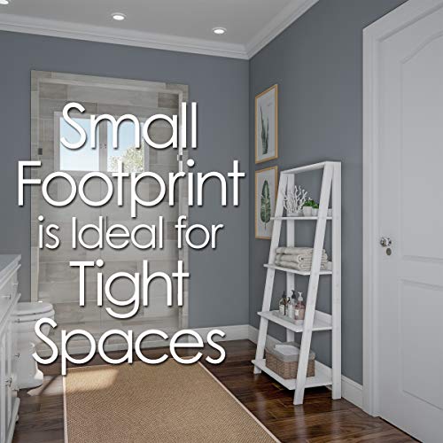 Lavish Home 4 Shelf Ladder Bookshelf, White