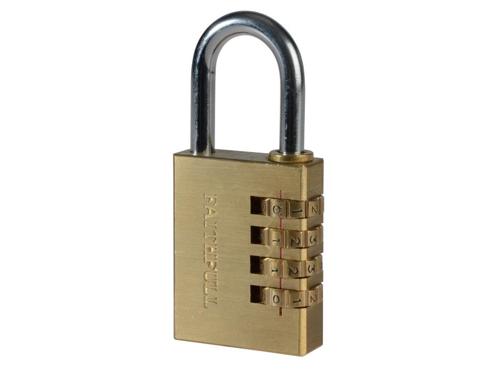 Faithfull Faiplb38com Brass Combination Padlock 38Mm 5023969309453
