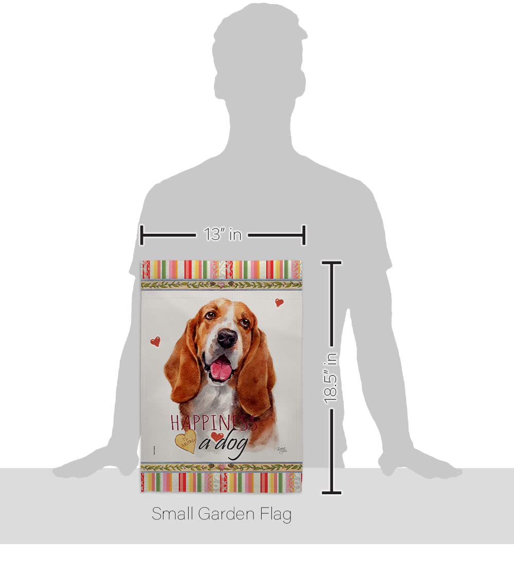 Breeze Decor Gartenflagge Basset Hound - 33x47 Cm Doppelseitig, Wetterfest, Made In USA